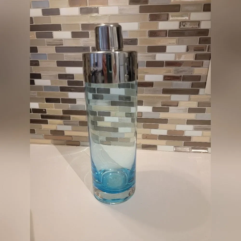 Z Gallerie Cocktail Shaker Blue Column
